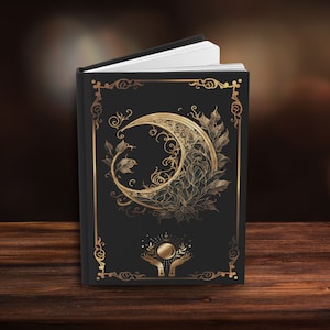 Crescent Moon Book Magic Moon Journal Notebook Personal Gratitude Journal Celestial Notebook Full Moon Gifts for Her Notebook Journal Magic
