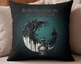 Gothic Moon Throw Pillow - Dark Academia Witch Decor