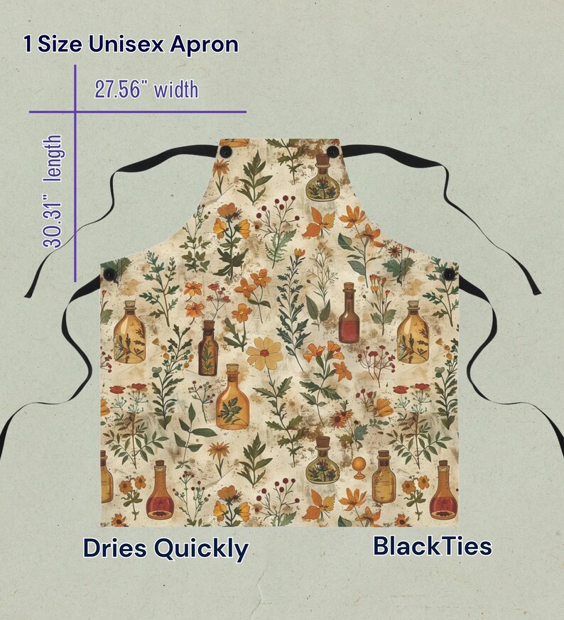 Personalized Apothecary Apron - Moody Botanical Kitchen image 4