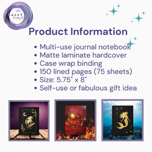 Gothic Fairy Journal Notebook Custom Planner Notebook Hardcover Book ...
