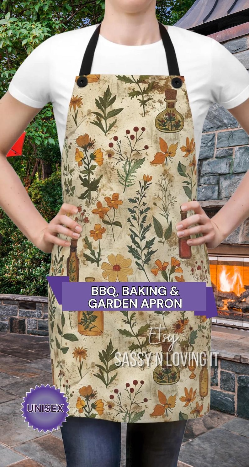 Personalized Apothecary Apron - Moody Botanical Kitchen image 9