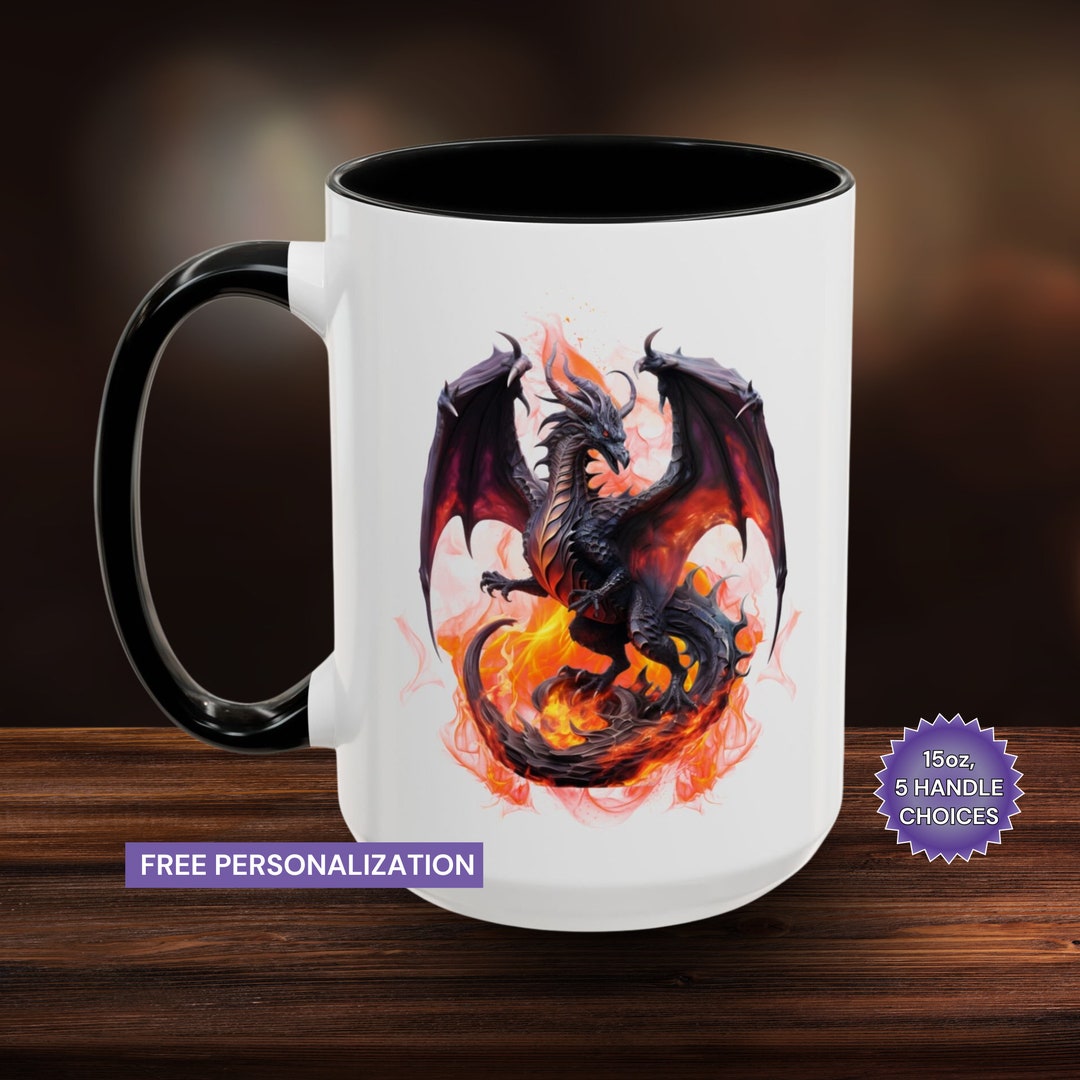 Black Dragon Mug Dragons Gift for Gamer Mug Gift Coffee Mug Cup Coffee ...