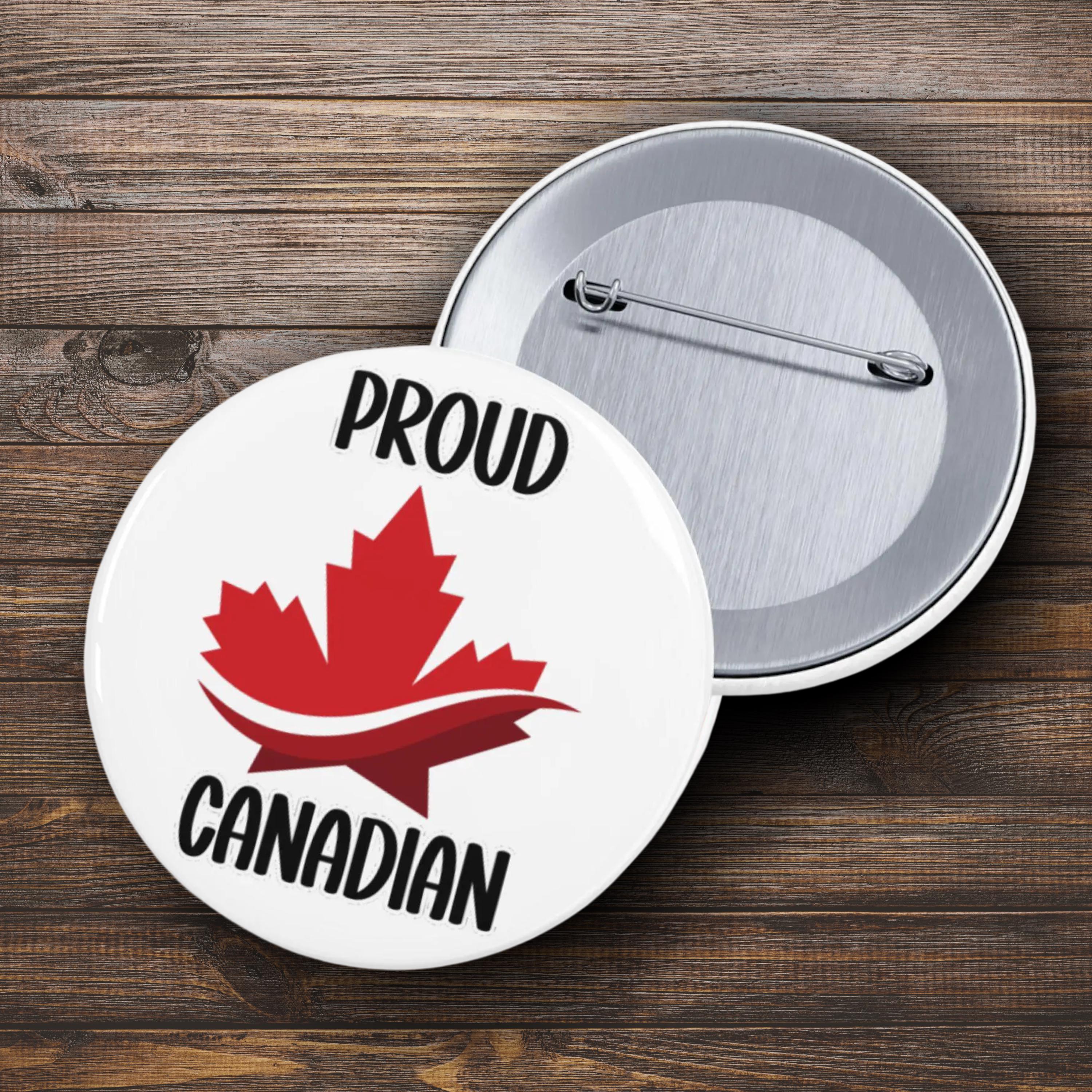 PROUD CANADIAN Maple Leaf Canada Gifts Canada Flag Round Button Pins Gifts for Canadian Gift Patriotic Button Canada Day Decor Flag Pins