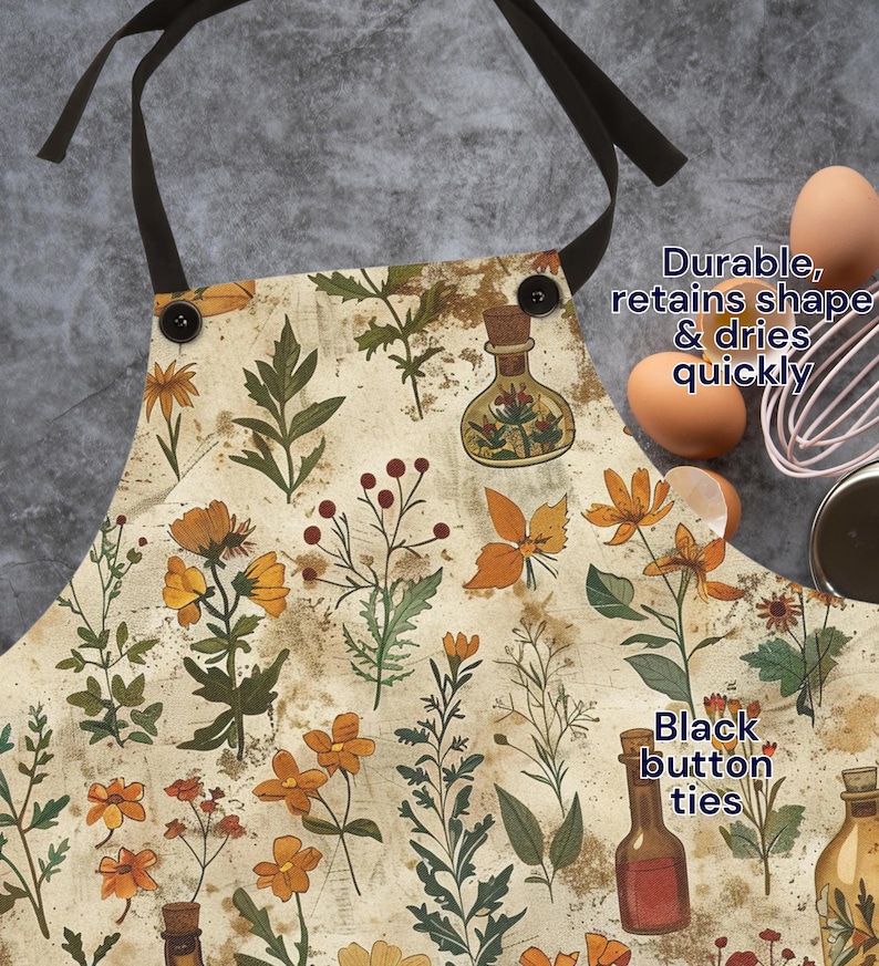Personalized Apothecary Apron Moody Botanical Kitchen Apron