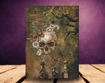 Gothic Skull Butterfly Journal Witch Grimoire Book of Shadows Notebook Custom Journal Witchy Diary Notebook Hardcover Journal Planner Book