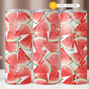 Watermelon png for 20 oz Straight Skinny Tumbler, Sublimation Design Digital Download ONLY, Watercolour watermelon tumbler wrap
