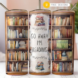 Book Tumbler Wrap for 20 oz Skinny Tumbler, Sublimation Design Digital Download ONLY, Librarian tumbler wrap, Bookish, Reading Tumbler wrap