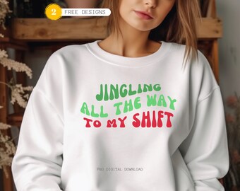Christmas Nurse PNG: Funny Sublimation Design (Digital Download)