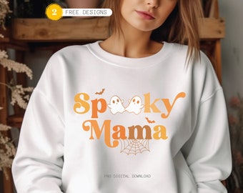 Spooky Mama Ghost Design: Retro Halloween PNG (Digital Download)
