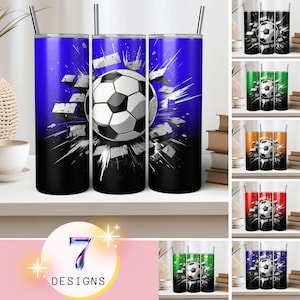 Soccer tumbler wrap bundle, 20 oz skinny tumbler, Sublimation Digital Download ONLY, soccer tumbler design bundle