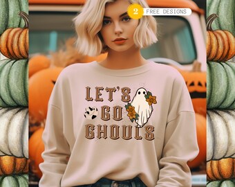 Lets Go Ghouls PNG Sublimation Digital Download Ghost Cowgirl Funny Halloween png Clipart