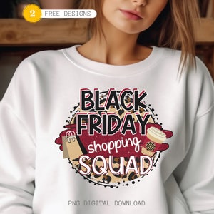 Black Friday Shopping Squad PNG: Leopard Coffee Design (Digital Download)