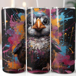 Animal Penguin 20oz Skinny Tumbler Sublimation Designs PNG File Digital Download