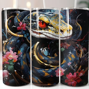 Animal Snake 20oz Skinny Tumbler Sublimation Designs PNG File Digital Download