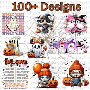 Más de 100 megapaquetes de Halloween PNG, paquete de otoño, diseños de películas de terror, diseños de sublimación de temporada espeluznante, truco o trato, calabaza PNG, digital.