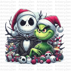 Böse Nacht vor Weihnachten, Grich und Jack Weihnachten Png, Jack Skellington Png, Skelett Png, Horror Png, Frohe Weihnachten Png, Trendy.
