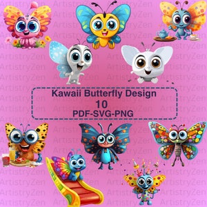 10 Schmetterlinge Clipart Bundle, Schmetterling Png, Schmetterling SVG, Schmetterling Bundle, digitaler Download, druckbare Kunst, digitale Kunst, trendige SVG.