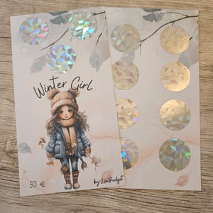 Fille d'hiver, Scratch Challenge, convient pour une enveloppe A6