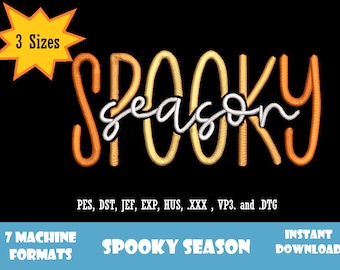 Spooky Season Embroidery Design, Halloween Embroidery File (Digital Download)