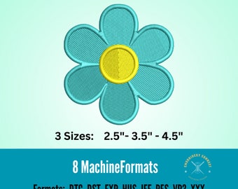Daisy Machine Embroidery Design, Floral Applique (Digital Download)