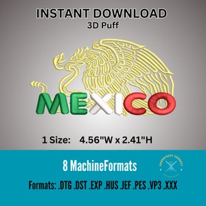 Mexico Eagle Embroidery Design, Mexico Hat embroidery , Cap Embroidery Design