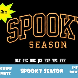 Spooky Season Embroidery Design, Halloween Embroidery Design, Embroidery Designs for Halloween, Spooky Embroidery Design
