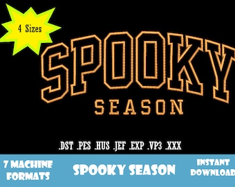 Spooky Season Embroidery Design: Halloween Machine File (Digital Download)