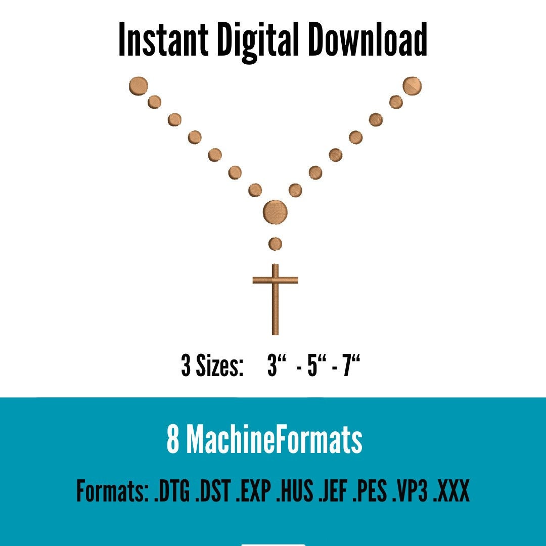 Religious Catholic, Rosary Beads Embroidery Design, Designs for