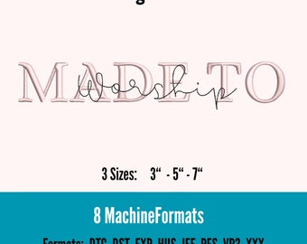 Made To Worship Embroidery Design: Religious Machine File (Digital Download)