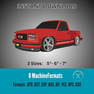 Chevy Truck Embroidery Design: Vintage Single Cab (Digital Download)