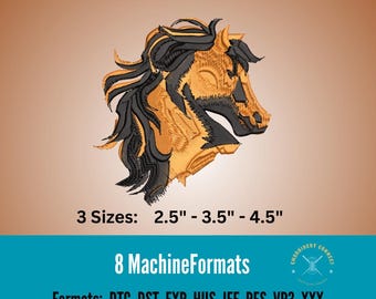Stallion Horse Embroidery Design, Cowboy Style (Digital Download)