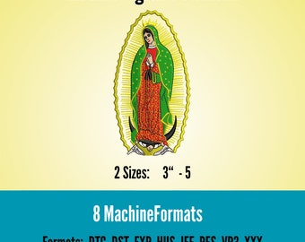 Virgen De Guadalupe Embroidery File, Virgin Mary Embroidery Design, Religious Embroidery Design, Catholic EMB