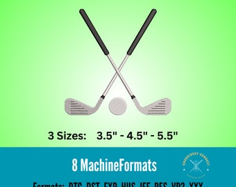 Golf Club Embroidery Design, Machine Embroidery (Digital Download)