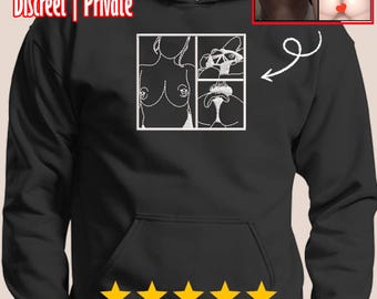Custom Embroidered Hoodie for Boyfriend, Mature, Anniversary Gift, Birthday Gift for him, Erotic art, Nude Figure drawings