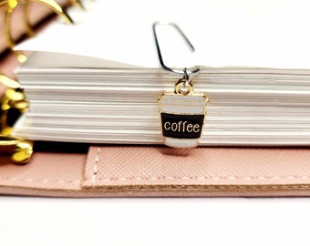Coffee Planner Charm, Coffee Planner Clip, Planner Charm, Travelers Notebook Charms, Planner Accessories