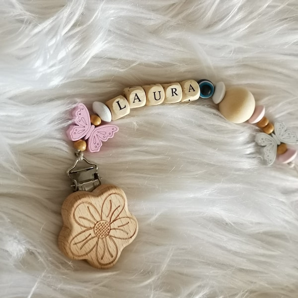 Meilleur vendeur, clip factice personnalisé pour bébé, clip factice, clip factice en bois, Schnullerkette, clip de sucette, nouveau cadeau de bébé, clips de sucette personnalisés