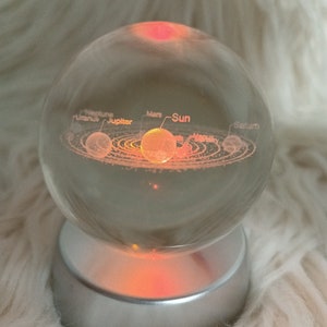 3D Planet Solar System Crystal Ball, Laser Engraved Galaxy Globe, Planet Lamp, Christmas Gifts, Galaxy Space Globe, Custom Birthday Gifts