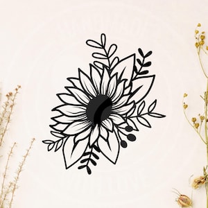 Sunflower Vinyl Sticker for Car Decals, Floral Home Décor, and DIY Crafts