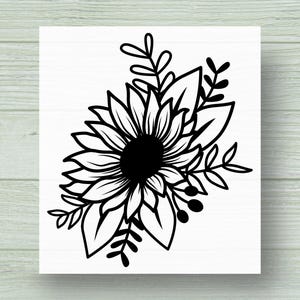 Sunflower Vinyl Sticker for Car Decals, Floral Home Décor, and DIY Crafts