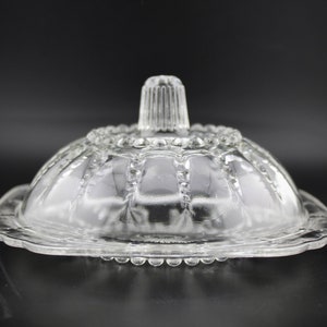 Round Covered Butter Dish by Federal Glass