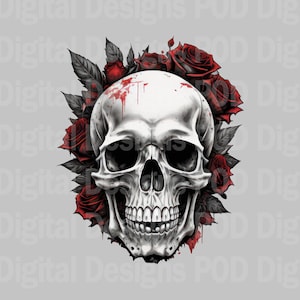 Transparent png Skull and Roses