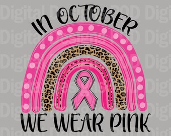 Pink Ribbon Digital | Breast Cancer Awareness PNG - Transparent Clipart | 300 DPI DTG Sublimation