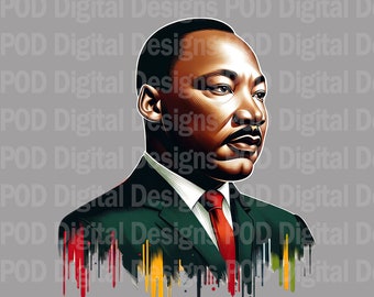 Transparent Png Dr, Martin Luther King Jr - Black History Design | High Resolution Dtf File