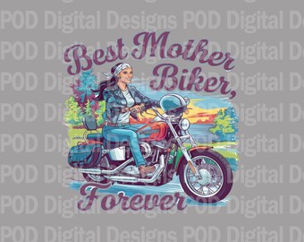 Motorcycle Mom PNG: Biker Mother's Day Design (Sublimation File)