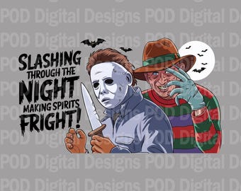 Freddy Vs Jason, Halloween Png - Sublimation Dtf | Transparent Background | 300 Dpi Digital Download