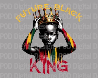 Black King DTF, Future Portrait - Transparent PNG | Sublimation Transfer | Juneteenth Legacy Artwork