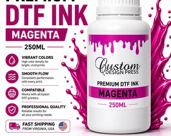 Magenta DTF Ink, Bright Color Output | 250Ml Bottle - Compatible With Universal Printers For Transfers