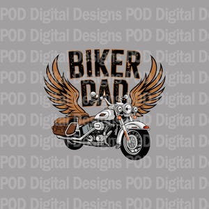 Transparent png Biker Dad Wings, Motorcycle Digital Image for Sublimation, DTF, POD, 300 dpi