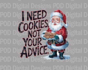 Santa Cookie PNG - Funny Christmas Digital Art