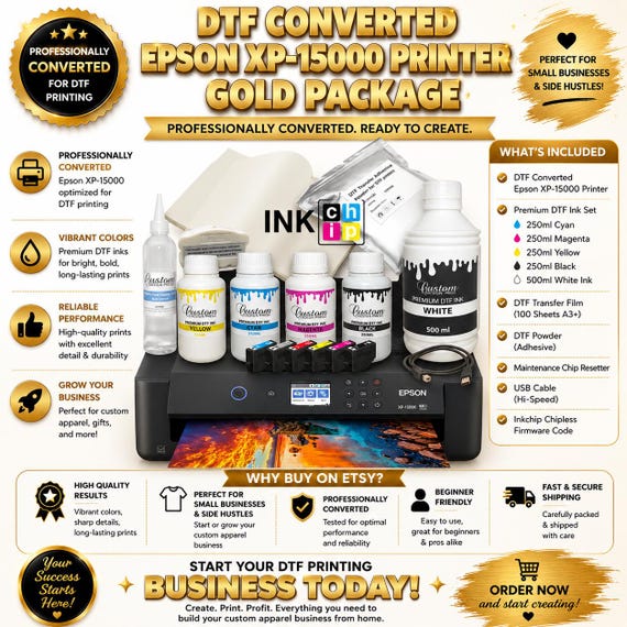Dtf Epson Xp15000, Converted Bundle - Direct To Film | Ink Set | A3+ Apparel Transfers Kit